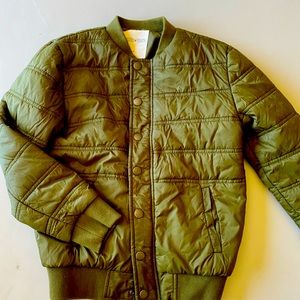 Youth bomber jacket, olive green. NWOT